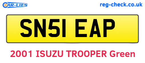 SN51EAP are the vehicle registration plates.