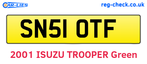 SN51OTF are the vehicle registration plates.