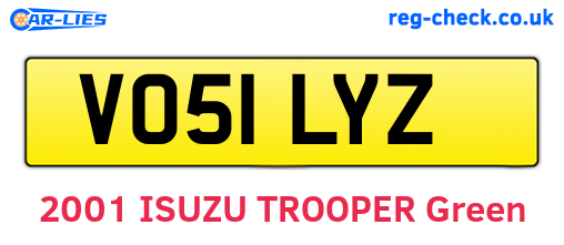VO51LYZ are the vehicle registration plates.