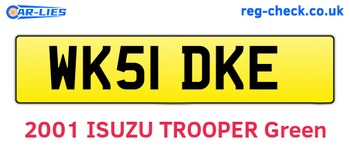 WK51DKE are the vehicle registration plates.