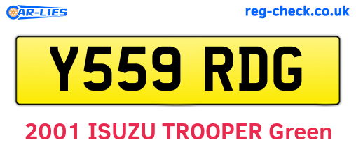 Y559RDG are the vehicle registration plates.