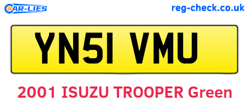 YN51VMU are the vehicle registration plates.