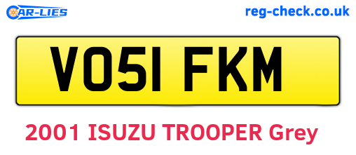 VO51FKM are the vehicle registration plates.