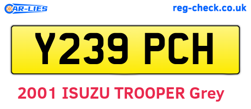 Y239PCH are the vehicle registration plates.