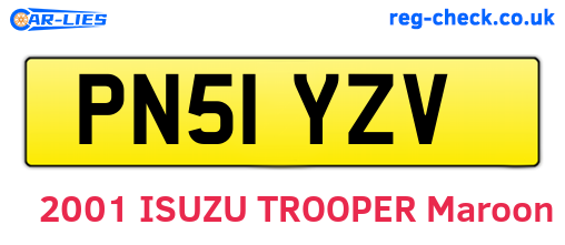 PN51YZV are the vehicle registration plates.