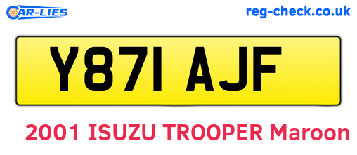 Y871AJF are the vehicle registration plates.