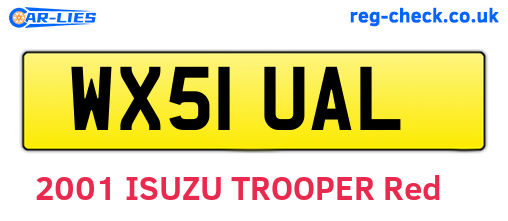 WX51UAL are the vehicle registration plates.