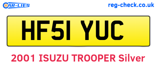 HF51YUC are the vehicle registration plates.
