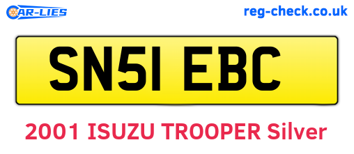 SN51EBC are the vehicle registration plates.