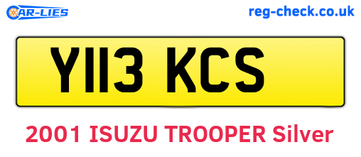 Y113KCS are the vehicle registration plates.