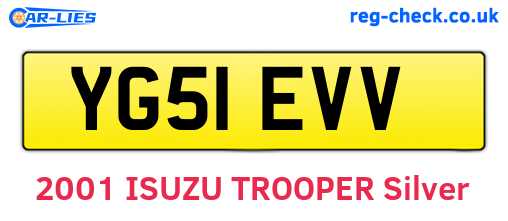 YG51EVV are the vehicle registration plates.