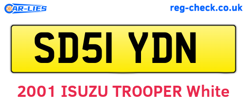 SD51YDN are the vehicle registration plates.