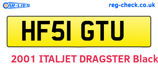 HF51GTU are the vehicle registration plates.