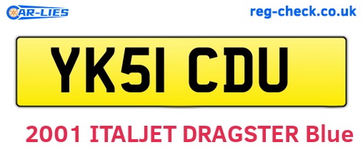 YK51CDU are the vehicle registration plates.
