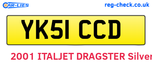 YK51CCD are the vehicle registration plates.