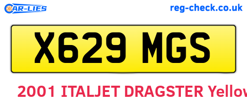 X629MGS are the vehicle registration plates.