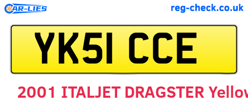 YK51CCE are the vehicle registration plates.