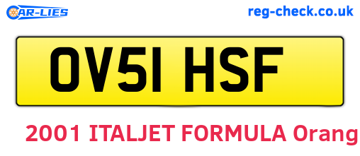 OV51HSF are the vehicle registration plates.