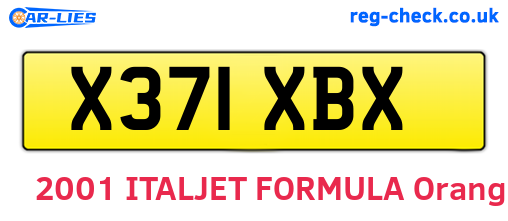 X371XBX are the vehicle registration plates.