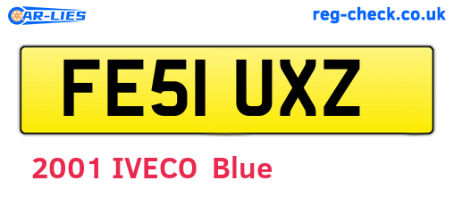 FE51UXZ are the vehicle registration plates.