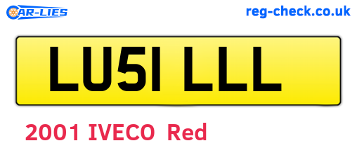 LU51LLL are the vehicle registration plates.