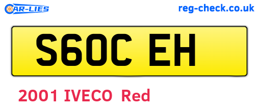 S60CEH are the vehicle registration plates.