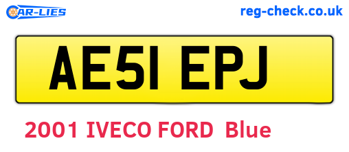 AE51EPJ are the vehicle registration plates.