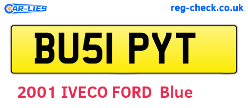 BU51PYT are the vehicle registration plates.