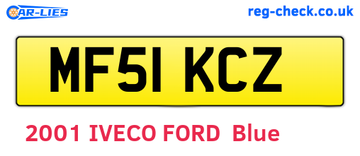 MF51KCZ are the vehicle registration plates.