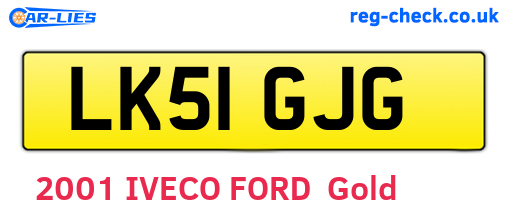 LK51GJG are the vehicle registration plates.