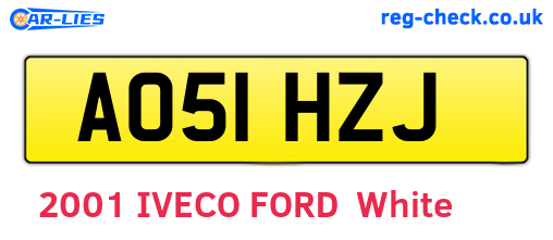AO51HZJ are the vehicle registration plates.
