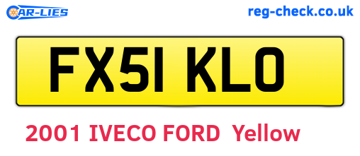FX51KLO are the vehicle registration plates.