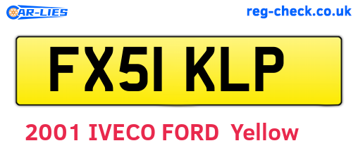 FX51KLP are the vehicle registration plates.