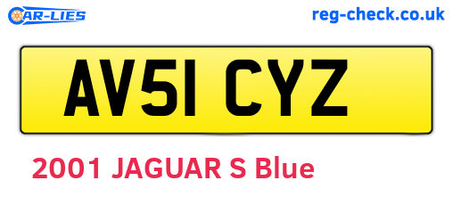 AV51CYZ are the vehicle registration plates.