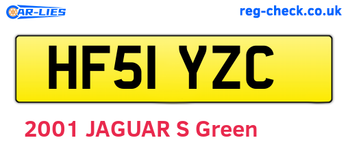 HF51YZC are the vehicle registration plates.