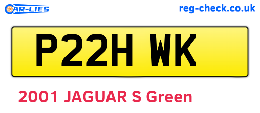 P22HWK are the vehicle registration plates.