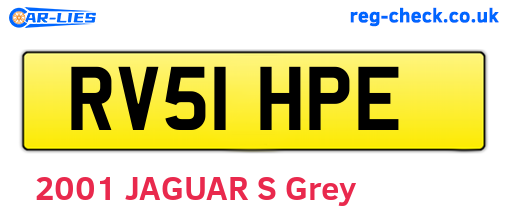 RV51HPE are the vehicle registration plates.