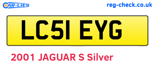 LC51EYG are the vehicle registration plates.