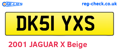 DK51YXS are the vehicle registration plates.