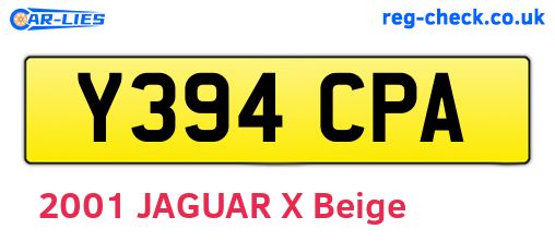 Y394CPA are the vehicle registration plates.