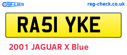 RA51YKE are the vehicle registration plates.