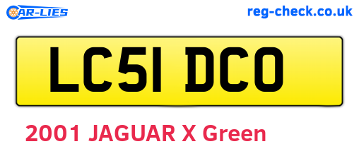 LC51DCO are the vehicle registration plates.