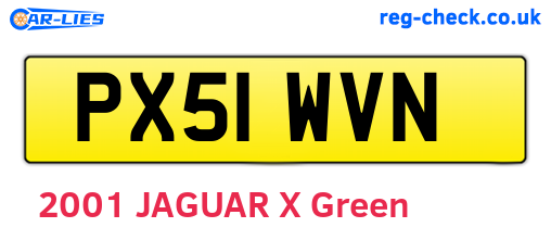 PX51WVN are the vehicle registration plates.