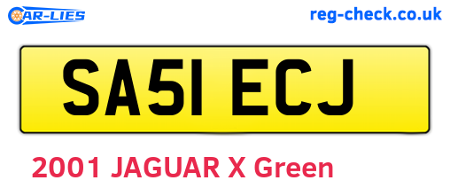 SA51ECJ are the vehicle registration plates.