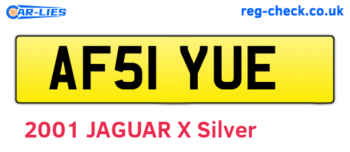 AF51YUE are the vehicle registration plates.