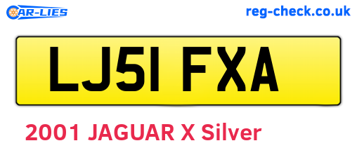 LJ51FXA are the vehicle registration plates.