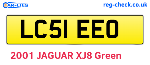 LC51EEO are the vehicle registration plates.
