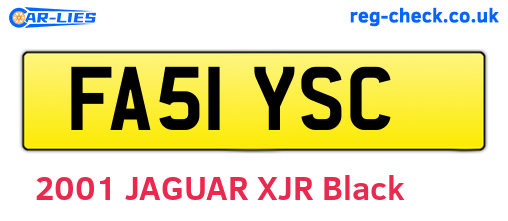 FA51YSC are the vehicle registration plates.