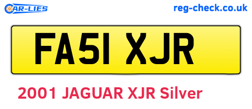 FA51XJR are the vehicle registration plates.