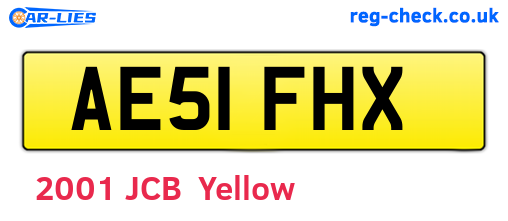 AE51FHX are the vehicle registration plates.